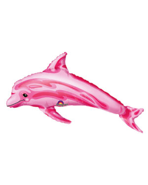 Folieballong: Rosa Delfin - 35cm