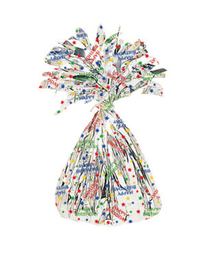 Ballongvekt: Sølv - "Happy Birthday" - 170g