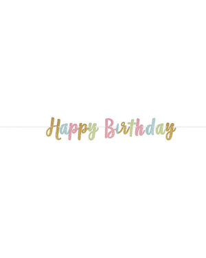 Banner / Girlander: "Happy Birthday" - 365,7 x 20,3cm