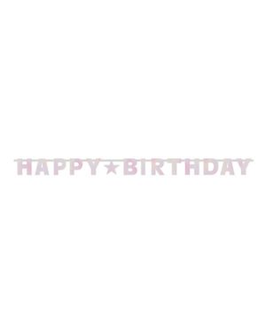 Banner / Girlander: "Happy Birthday" - Rosa Folie
