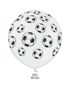 Lateksballong: Fotballer - 90cm - Hvit (Pastel)