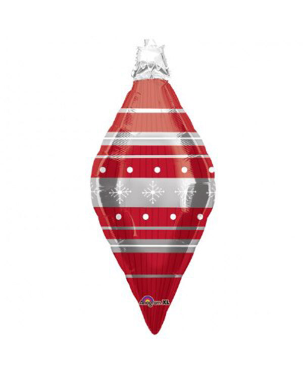 Folieballong: Julekule - Rød - 94 x 41cm