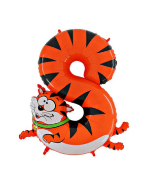 Folieballong / Tallballong: "8" - Katt
