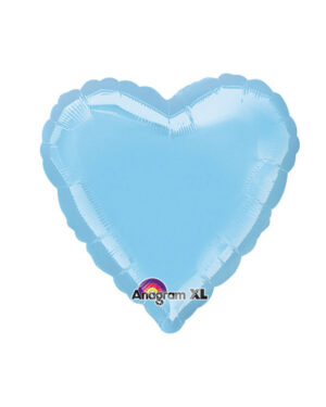 Folieballong: Hjerte - Perle Iriserende Lys Blå - 43cm