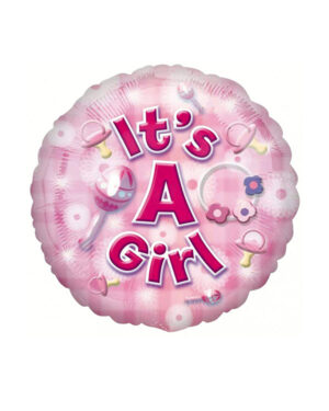 Folieballong: "It's a Girl" - Rangle & Smukk - 45cm