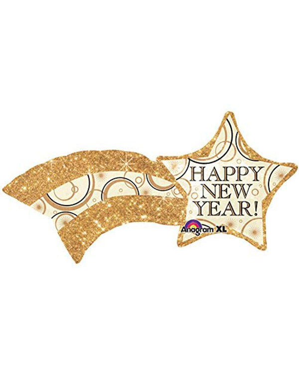 Folieballong: Stjerneskudd - "Happy New Year" - 69 x 56cm