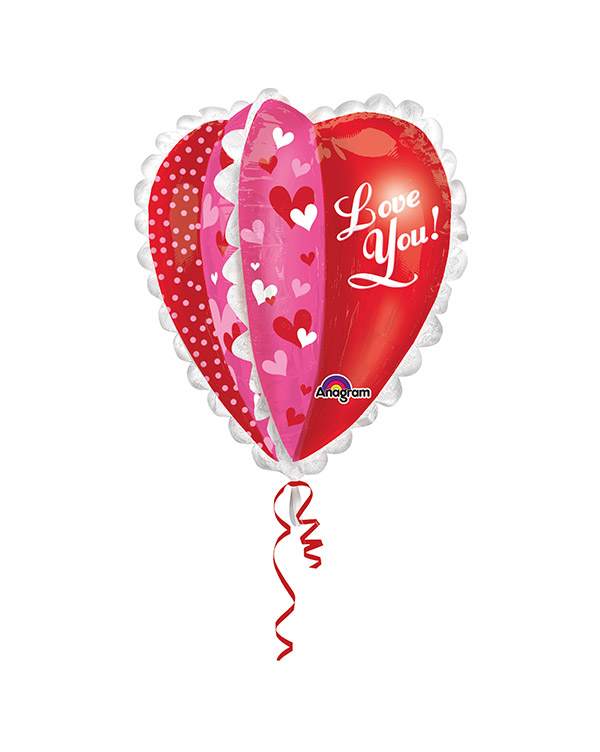 Folieballong: Multipanel Hjerte - 66 x 76cm