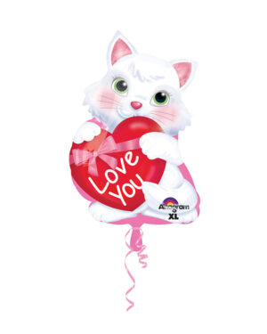 Folieballong: Katt - "Love You" - 33 x 50cm
