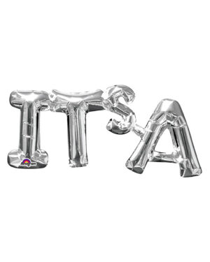 Folieballong / Ballongbanner: "It's a" - Sølv - 50 x 22cm