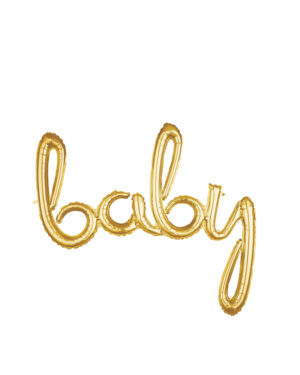 Folieballong / Ballongbanner: "baby" - Gull - 99 x 83cm