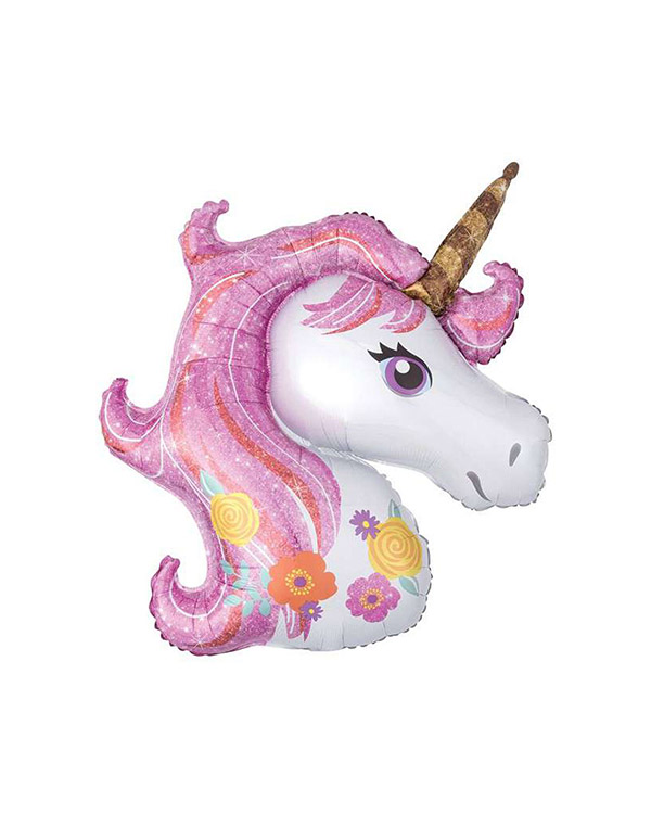 Folieballong: Rosa Enhjørning - 25 x 22cm
