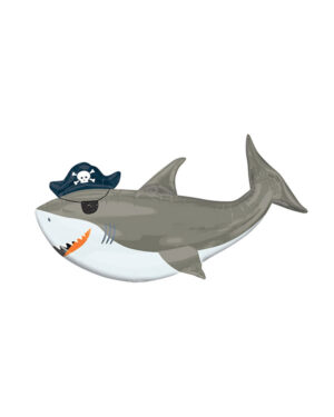 Folieballong: Hai - Pirat - 104 x 58cm
