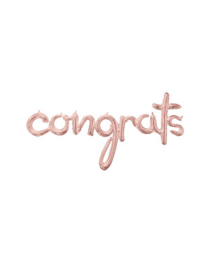 Folieballong / Ballongbanner: "congrats" - Sølv - 142 x 71cm
