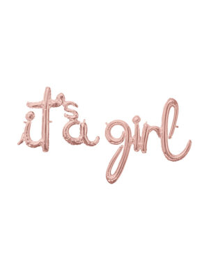 Folieballong / Ballongbanner: "It's A Girl" - Rosegull