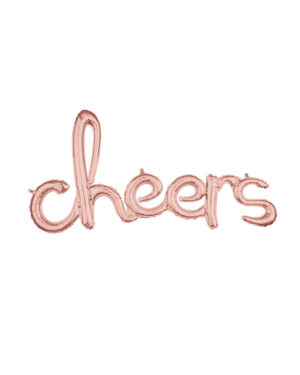 Folieballong / Ballongbanner: "Cheers" - Rosegull - 101 x 53cm