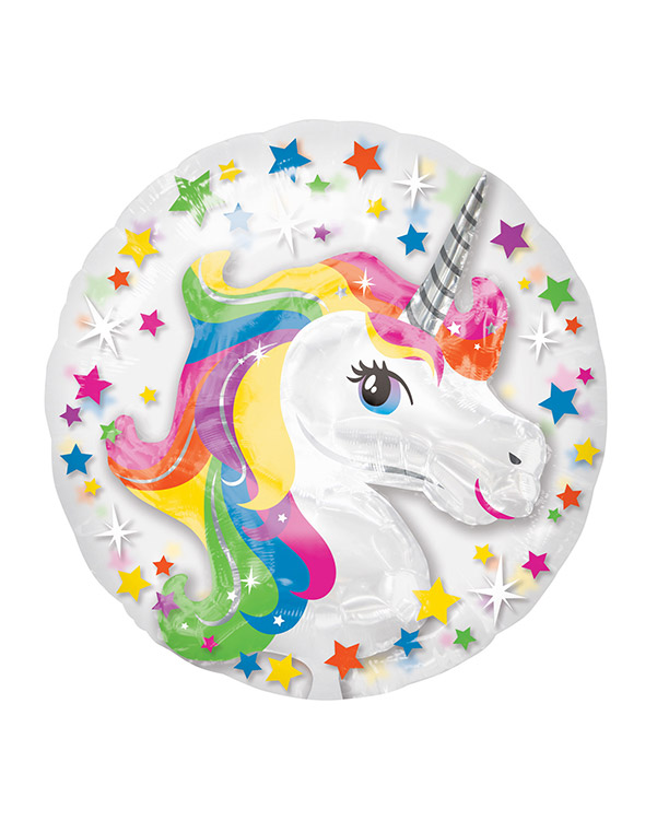 Folieballong: Enhjørning - Regnbue - 51cm