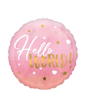 Folieballong: "Hello World" - Flere farger - 43cm