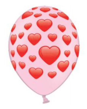 Lateksballonger (50stk): Hearts - Pink - 30cm