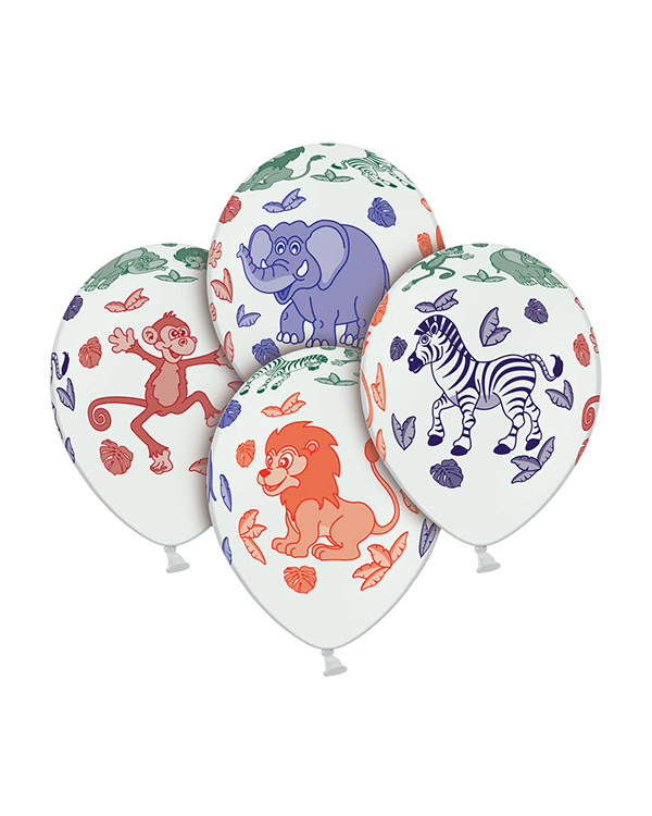 Lateksballong: Animals & Leafs - 30cm - Per stk