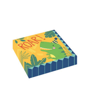 Servietter (16stk): Dinosaur - Fargerik - 16,5cm