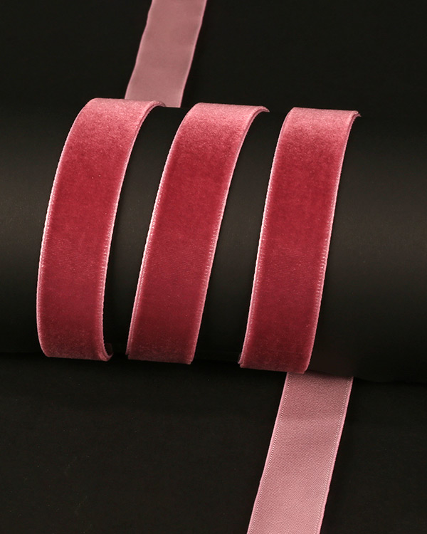 Bånd: Velvet - Dusty Rose 15mm x 3meter