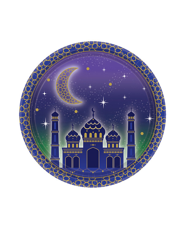 Tallerkener (8stk): Eid, Måne & Moske - 17,7cm