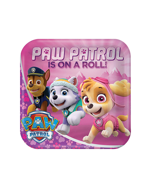 Tallerkener (8stk): Paw Patrol - Rosa - 22,8cm