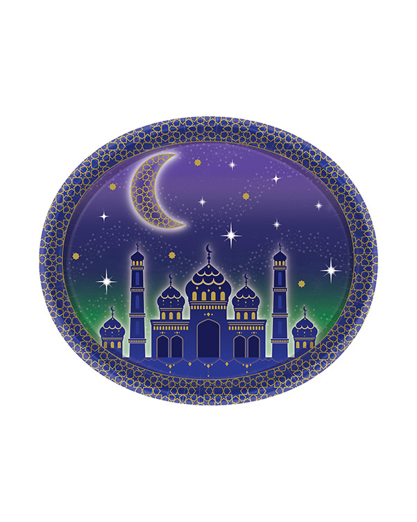 Tallerkener (8stk): Eid, Måne & Moske - 30cm