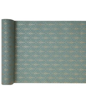 Bordløper: Art Deco - Grønn - 3m x 28cm