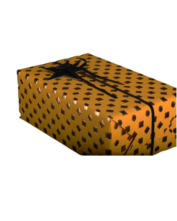Gavepapir: 3D - Gold/Yellow 55cm - x 3meter