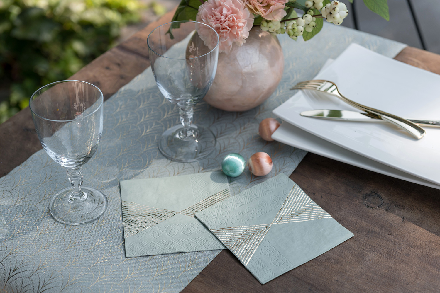 Servietter (20stk): Metallic Stripe - Flere farger - 12,5cm - Bilde 2