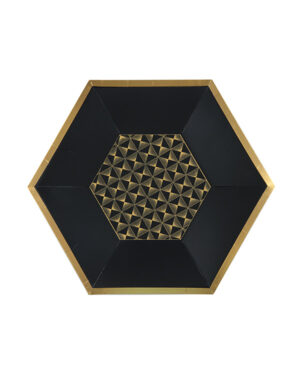 Tallerkener (10stk): Art Deco - Svart - 26 x 23cm