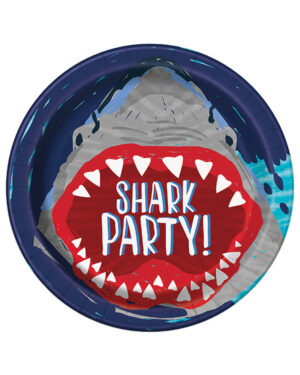 Tallerkener (8stk): "Shark Party!" & Hai - 23cm