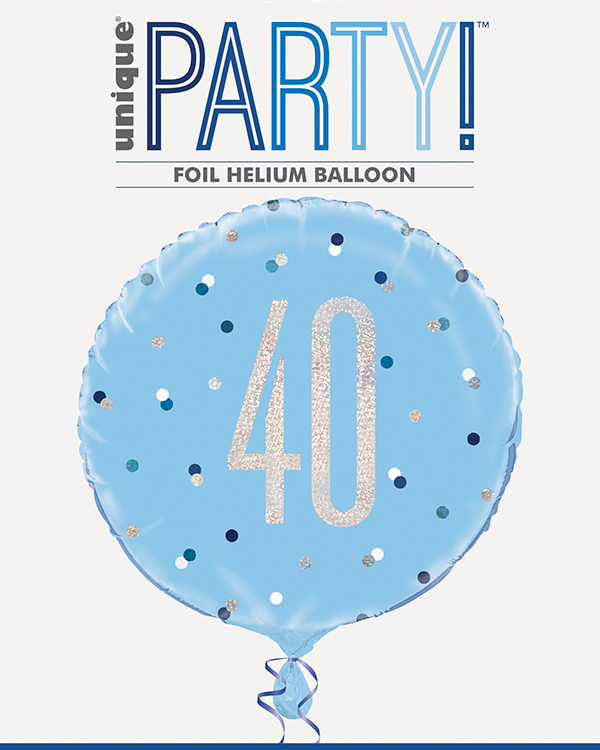 Folieballong: Ulike tall - Blå & Sølv med Prikker - 45cm - Bilde 2