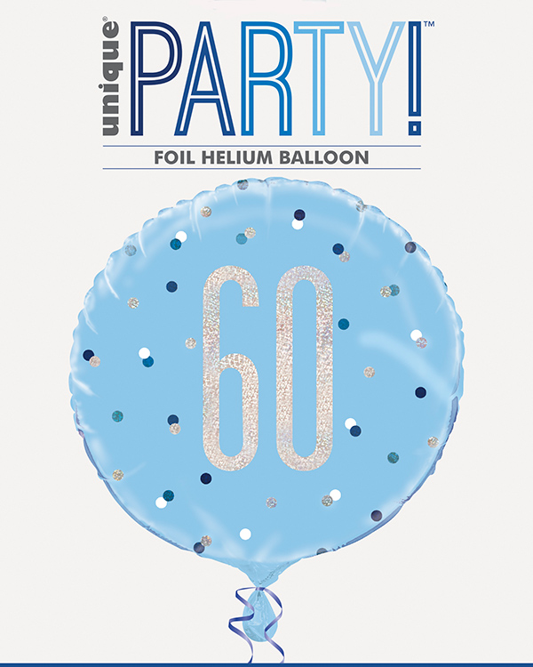 Folieballong: Ulike tall - Blå & Sølv med Prikker - 45cm - Bilde 4