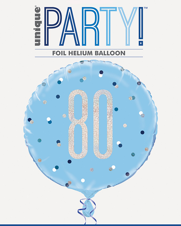 Folieballong: Ulike tall - Blå & Sølv med Prikker - 45cm - Bilde 6