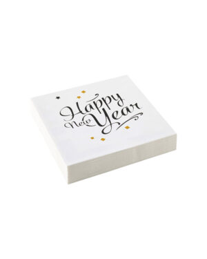 Servietter (20stk): "Happy New Year" - 16,5cm