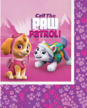 Servietter (20stk): Paw Patrol - Rosa - 16,5cm