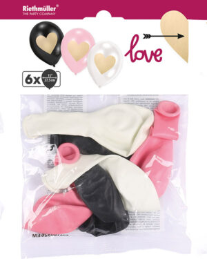 Lateksballonger (6stk): Hjerter - Everyday Love - 22,8cm