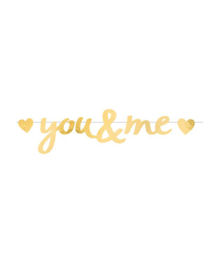 Banner / Girlander: "you&me" - 92 x 20cm