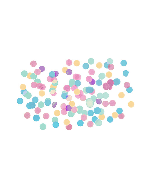 Konfetti: Runde - Fargerik - Pastel - Papir & Folie - 15g