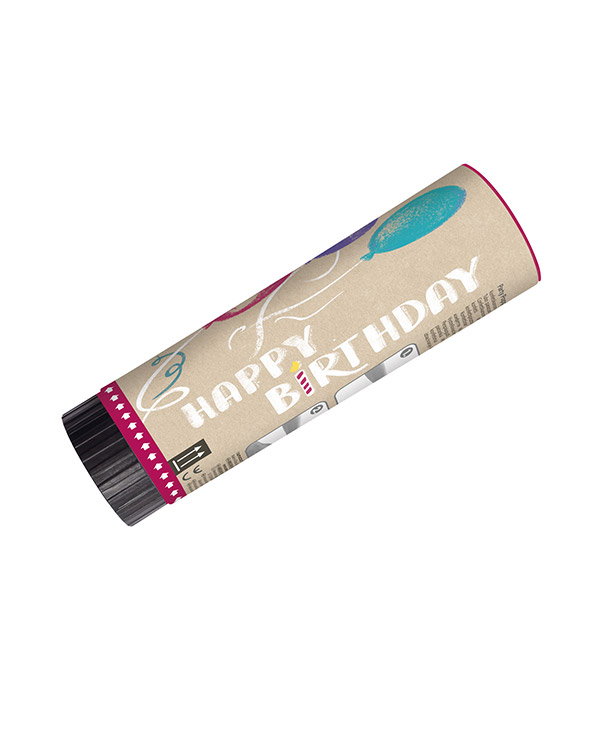 Konfettikanon (2stk): "Happy Birthday" - 15cm