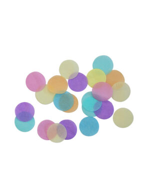 Konfetti: Runde - Regnbue - Pastel - Papir - 15g