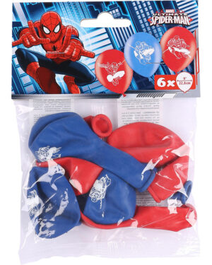 Lateksballonger (6stk): Spiderman - 23cm