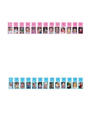 Girlander med egne Foto: Flere farger - 365cm