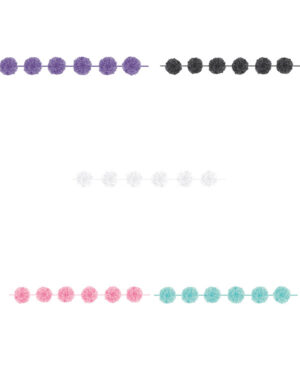 Girlander / Tassels / Pomponger (2stk): Flere farger - 365cm