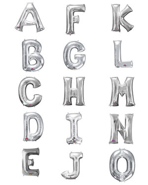 Folieballong / Bokstavballong: Alle Bokstaver - Sølv - 86cm