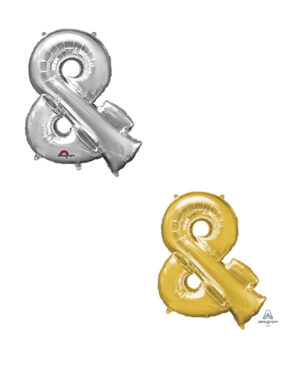 Folieballong / Bokstavballong: "&" - Flere farger - 76 x 96cm