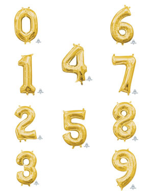 Folieballong / Tallballong: Alle Tall - Gull - 33cm