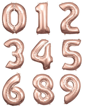 Folieballong / Tallballong: Alle Tall - Rosegull - 88cm